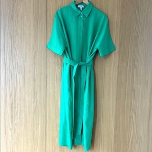 COS Green Linen Shirt Dress
